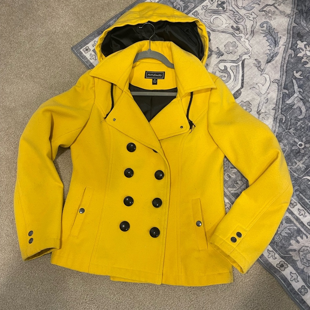 Artifacts Yellow Pea Coat with Hood